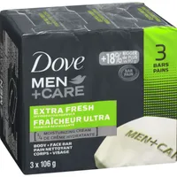 Dove Men+Care Body and Face Bar for refreshed skin Extra Fresh ¼ moisturizing cream 106 g Pack of 3