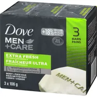 Dove Men+Care Body and Face Bar for refreshed skin Extra Fresh ¼ moisturizing cream 106 g Pack of 3