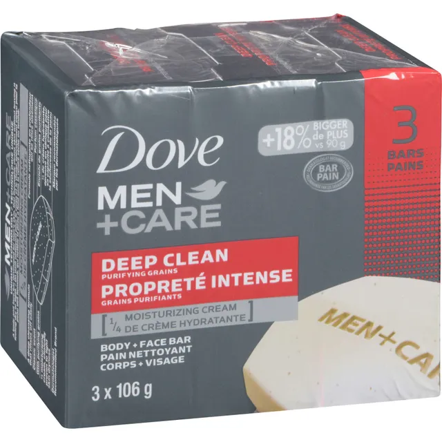 DOVE MEN + CARE 3 in 1 Bar Cleanser for Body, Face, and Shaving Extra Fresh  Body and Facial Cleanser More Moisturizing Than Bar Soap to Clean and