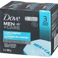 Dove Men+Care Body and Face Bar for clean and smooth skin Clean Comfort ¼ moisturizing cream 106 g Pack of 3