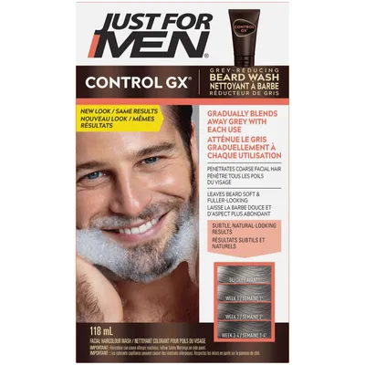 Just For Men Control GX Grey Reducing Beard Wash, Gradually Colors Mustache and Beard
