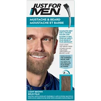 Just For Men Mustache & Beard, Beard Coloring with Brush Included - Light Brown, M-25