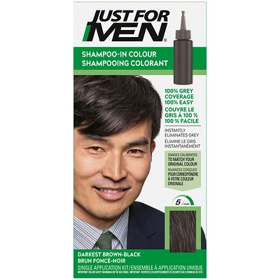 Just for Men Shampoo-In Color, Hair Coloring - Darkest Brown-Black, H-50A