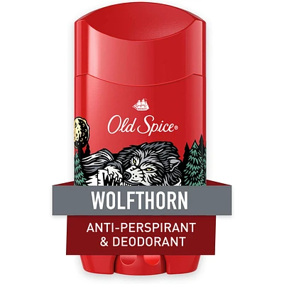 Old Spice Wild Collection Invisible Solid Antiperspirant and Deodorant for Men, Wolfthorn scent, 73 g