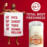 Total Body Deodorant Aluminum Free Vanilla + Shea Butter, 24/7 Freshness From Pits to Toes and Down Below / Dermatologist Tested Full Body Deodorant Stick