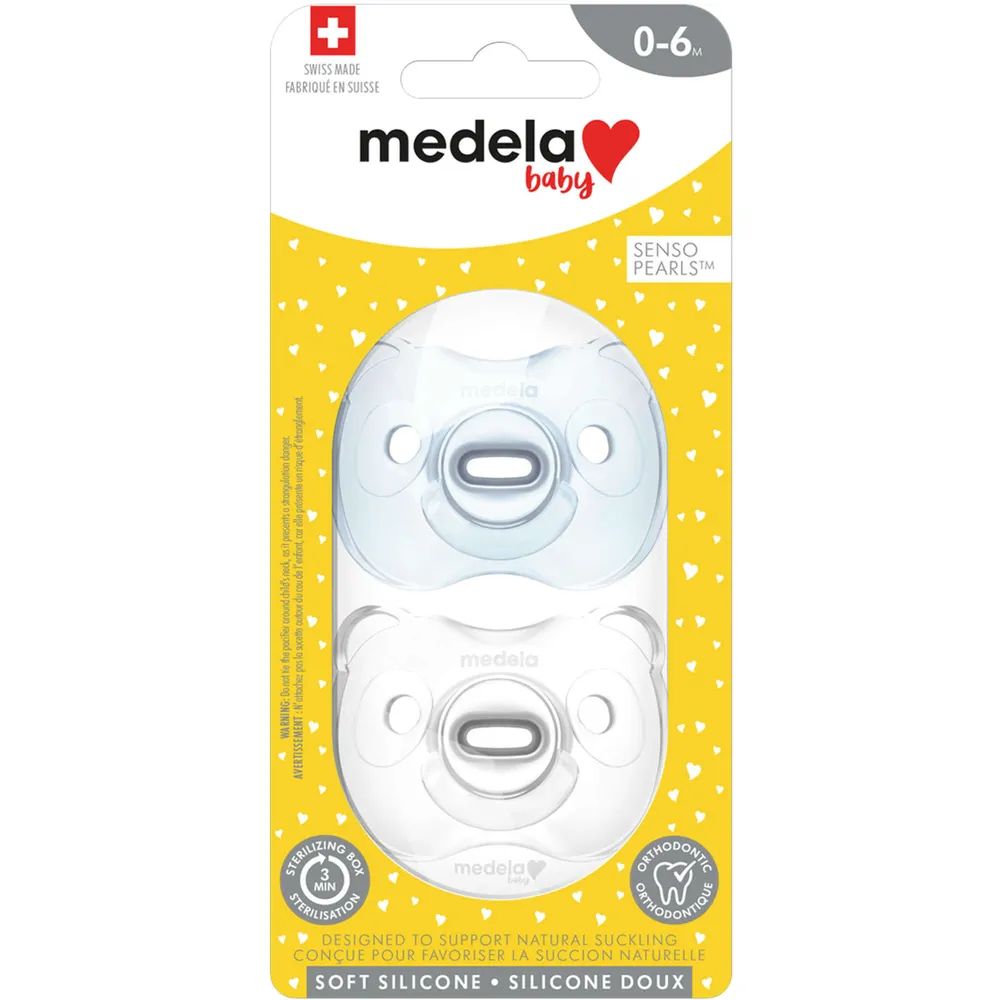 Medela Baby new SOFT SILICONE one-piece Pacifier designed to support baby's natural suckling, BPA free, Lightweight and orthodontic. Baby pacifier -6 months