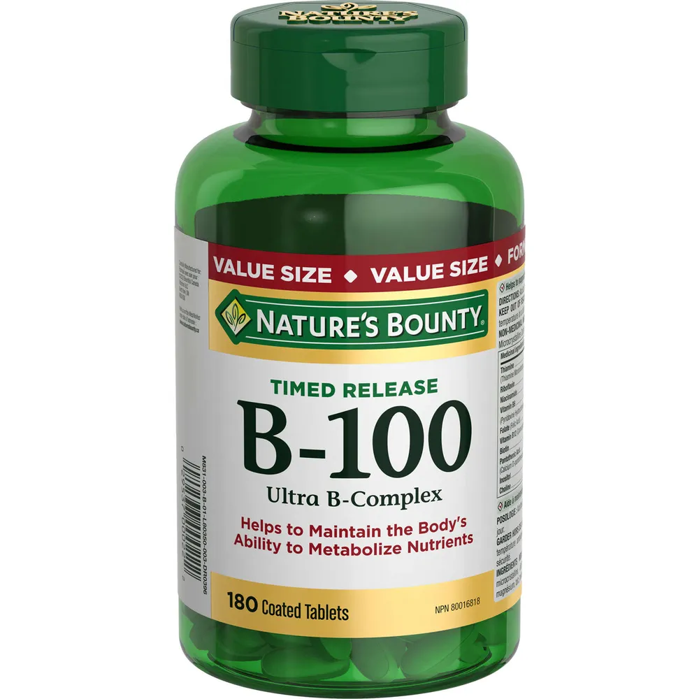 Nature's Bounty Absorbable B-Complex with Folic Acid plus Vitamin C, 100  Softgels 