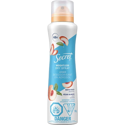 Dry Spray Antiperspirant Deodorant, White Peach and Argan Oil