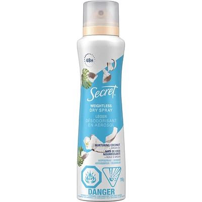 Dry Spray Antiperspirant Deodorant, Nurturing Coconut and Argan Oil