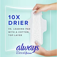 Pure Cotton Feminine Pads for Women, Size 2, Heavy, with wings, unscented