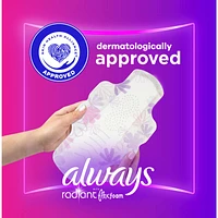 Radiant Feminine Pads for Women, Size 3 Heavy, with Wings, Light Clean Scent