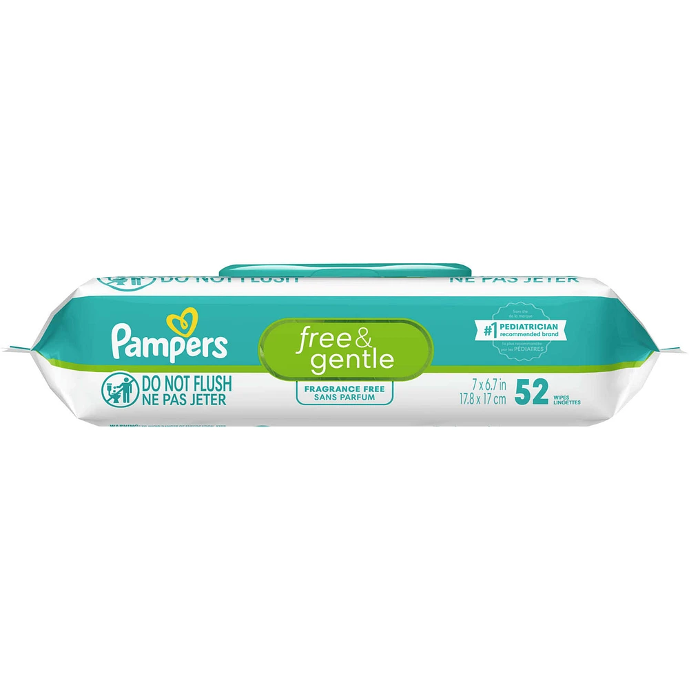 Free & Gentle 100% Plant-Based Fragrance Free Baby Wipes