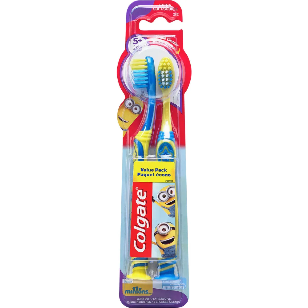 Colgate Kids Minions Extra Soft Toothbrush with Suction Cup - 2 Count