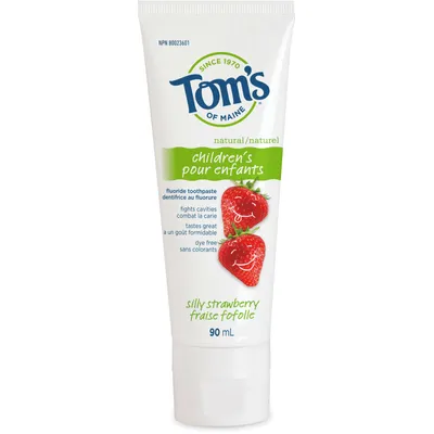 Tom's of Maine Children's Silly Strawberry Natural Fluoride Toothpaste, 90 mL