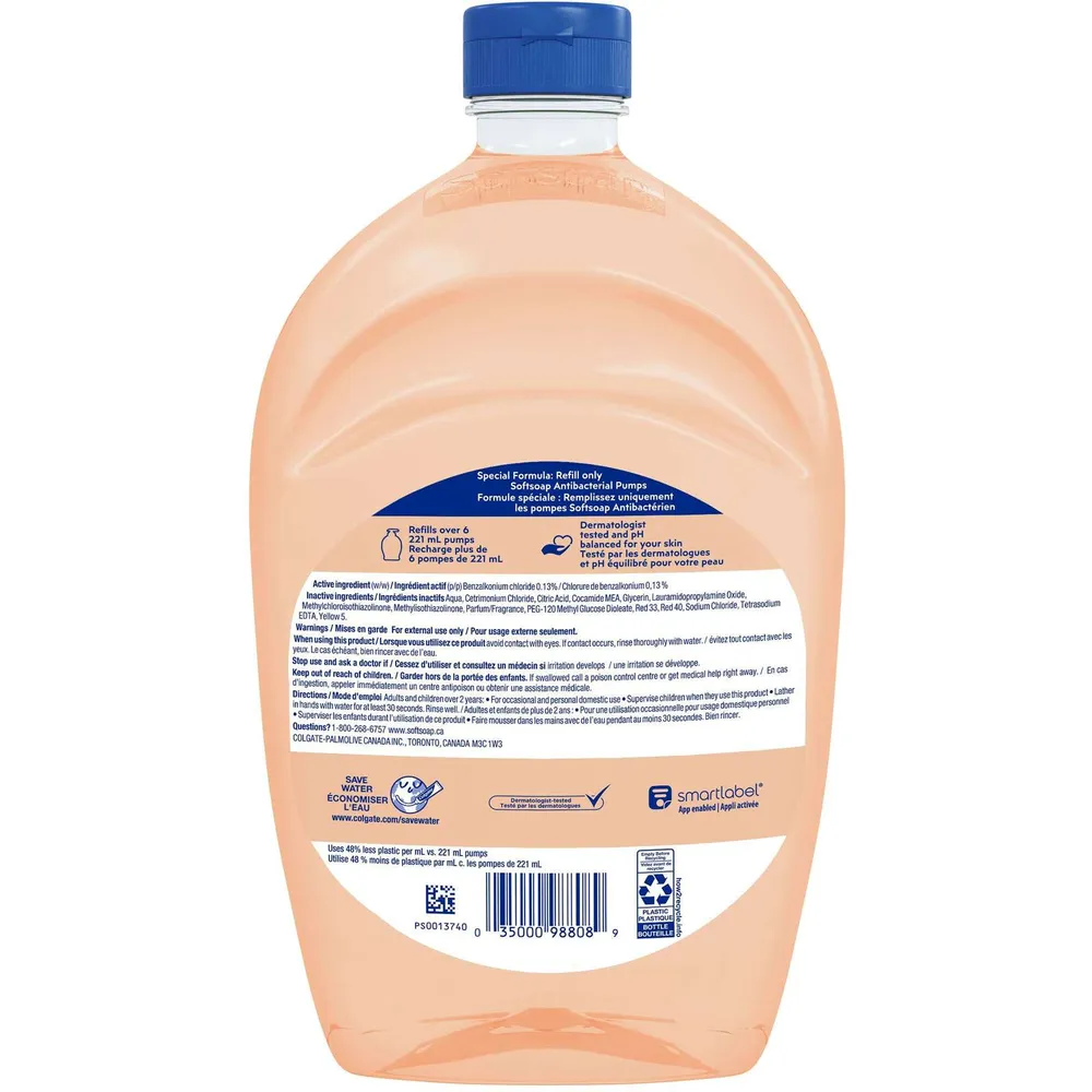 Softsoap Recharge De Savon Liquide Pour Les Mains Soothing Clean