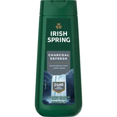 Irish Spring Charcoal Fresh Body Wash for Men, 591 mL