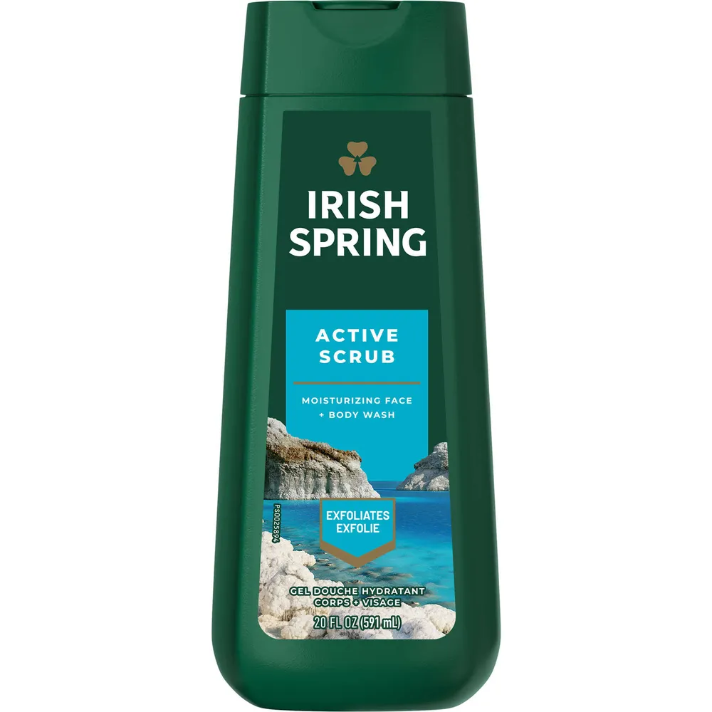 Irish Spring Active Scrub Body Wash for Men, 591 mL