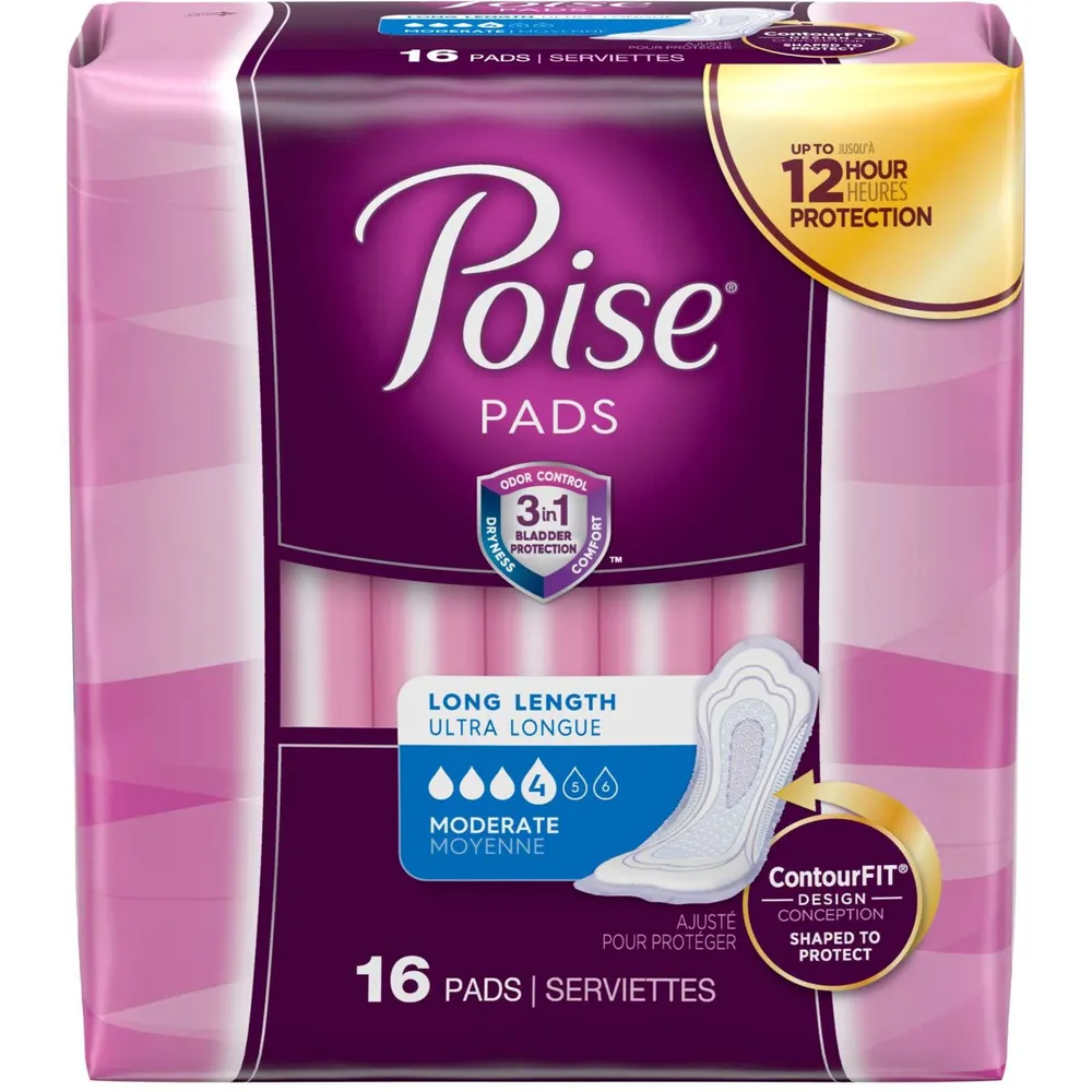 Poise Incontinence Pads, Moderate Absorbency
