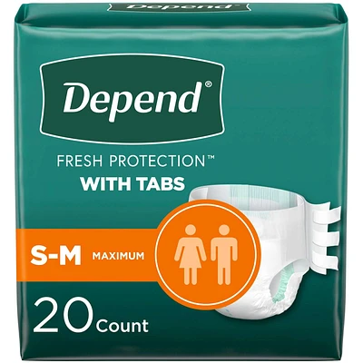 Incontinence Protection with Tabs, Maximum Absorbency, Small/Medium