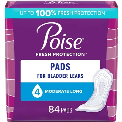 Incontinence Pads for Women/Bladder Leakage Pads/Bladder Control Pads, 4 Drop, Moderate Absorbency, Long Length