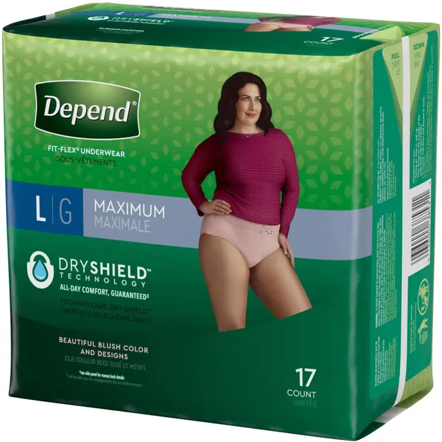 Depend FIT-FLEX Incontinence Underwear for Women, Maximum Absorbency