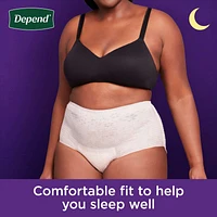 Night Defense Incontinence Underwear for Women, Overnight, Large