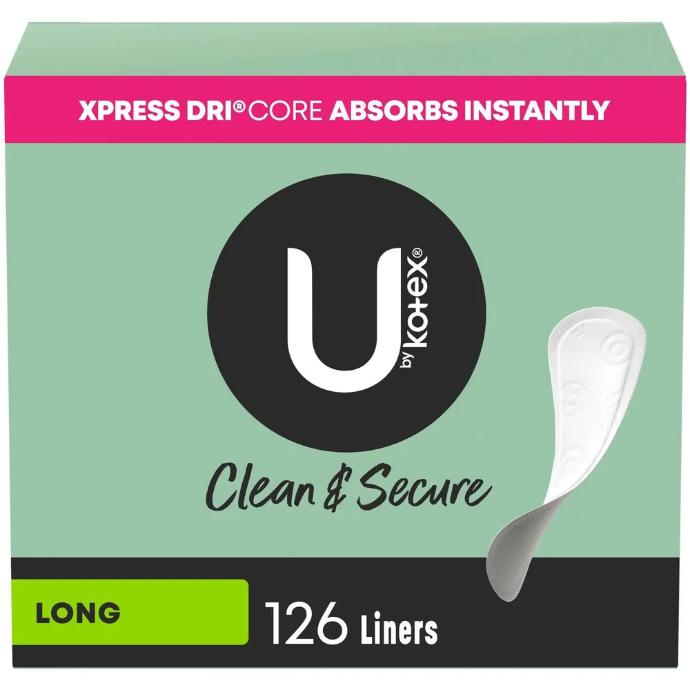 U By Kotex Security Lightdays Panty Liners, Light Absorbency, Long,  Unscented