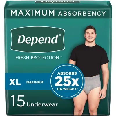 FIT-FLEX Incontinence Underwear for Men, Maximum Absorbency, XL