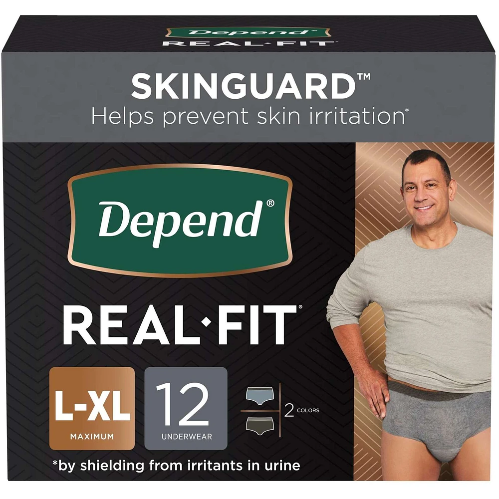 Real Fit Incontinence Underwear for Men, Maximum Absorbency, L/XL