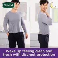 Depend Night Defense Incontinence Underwear for Men, Overnight, Size S/M, 16 Count