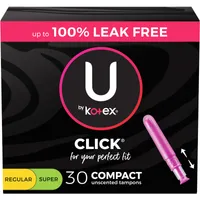 Click Compact Multipack Tampons, Regular/Super, 30 ct