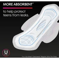 Ultra Thin Teen Pads with Wings, Overnight Protection, Unscented