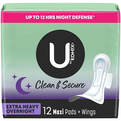Security Maxi Pad with Wings, Overnight, Extra Heavy, Unscented