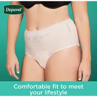 Depend FIT-FLEX Incontinence Underwear for Women, Maximum Absorbency, XXL, Blush, 22 Count