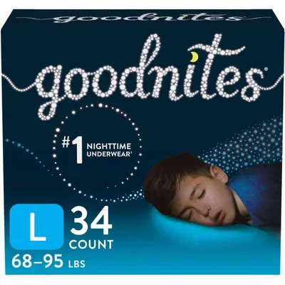 Goodnites Boys' Nighttime Bedwetting Underwear, (-95 lb