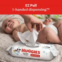 Huggies Simply Clean Unscented Baby Wipes, 11 Flip Lid Packs