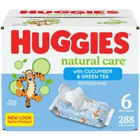 Huggies Natural Care Refreshing Baby Wipes, Scented, 6 Flip-Top Packs