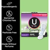 Security Maxi Feminine Pads with Wings, Extra Heavy Overnight Absorbency, Unscented