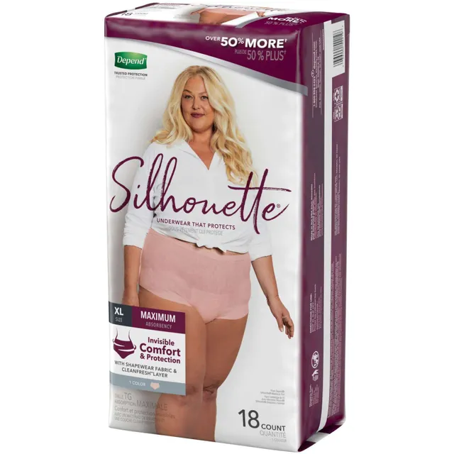 Depend Silhouette Underwear for Women L/XL - Pink, 52 ct - Ralphs
