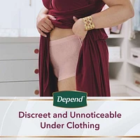 Depend Silhouette Adult Incontinence Underwear for Women, Maximum Absorbency, Large, Pink/Black/Berry, 12 Count