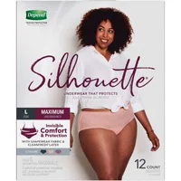 Silhouette Incontinence Underwear, Medium (32–42 Waist), Maximum  Absorbency, Black & Pink & Berry, 14 Count