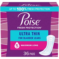 Poise Ultra Thin Postpartum Incontinence Pads, Moderate Absorbency, Regular Length, 36 Count 