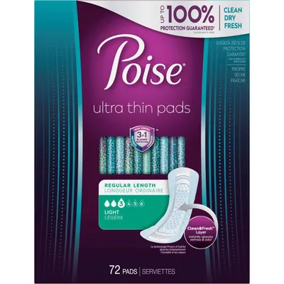 Depend Poise Ultra Thin Incontinence Pads, Moderate Absorbency