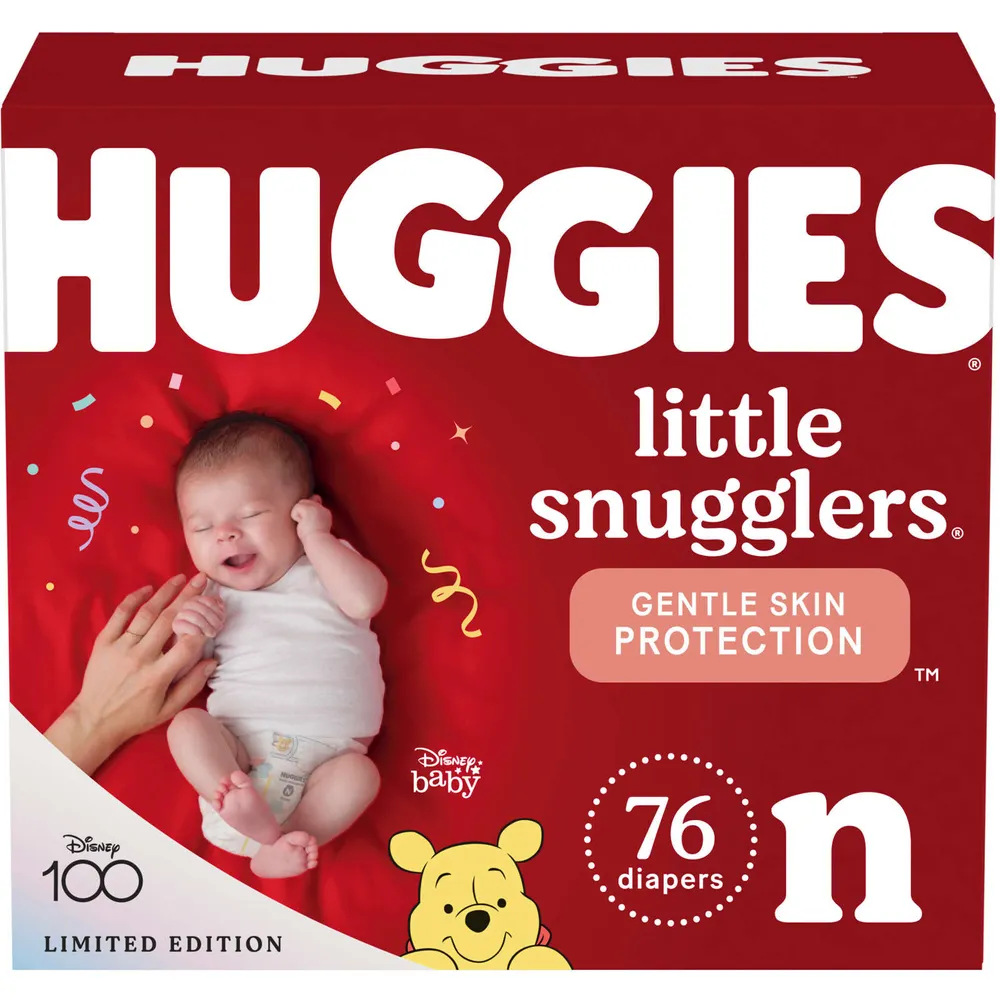 Huggies Little Snugglers Baby Diapers, Size Newborn, 76 Count