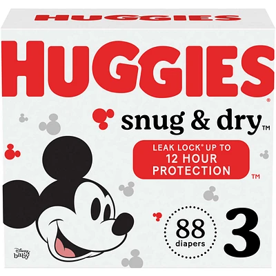Huggies Snug & Dry Baby Diapers, Size 3, 88 Count