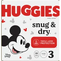 Huggies Snug & Dry Baby Diapers, Size 3, 88 Count