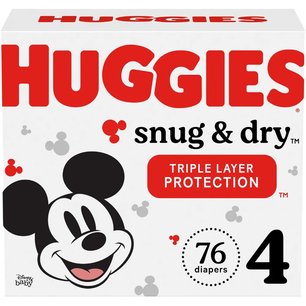 Huggies Snug & Dry Baby Diapers, Size 4, 76 Count