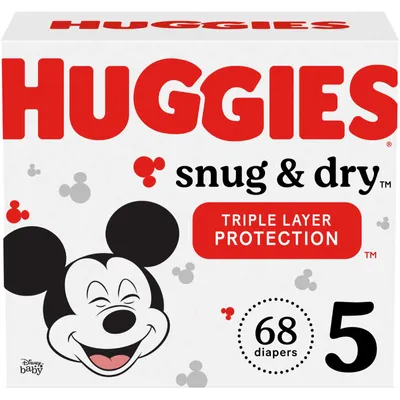 Huggies Snug & Dry Baby Diapers, Size 5, 68 Count