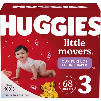 Huggies Little Movers Baby Diapers, Size 3, 68 Count