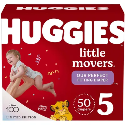 Huggies Little Movers Baby Diapers, Size 5, 50 Count